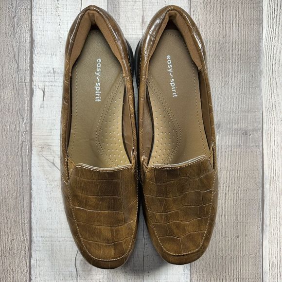 Easy Spirit Women's Seabriana 3 Loafer Slip-On Shoes Croc Print Brown Size 6.5 M - Picture 5 of 12